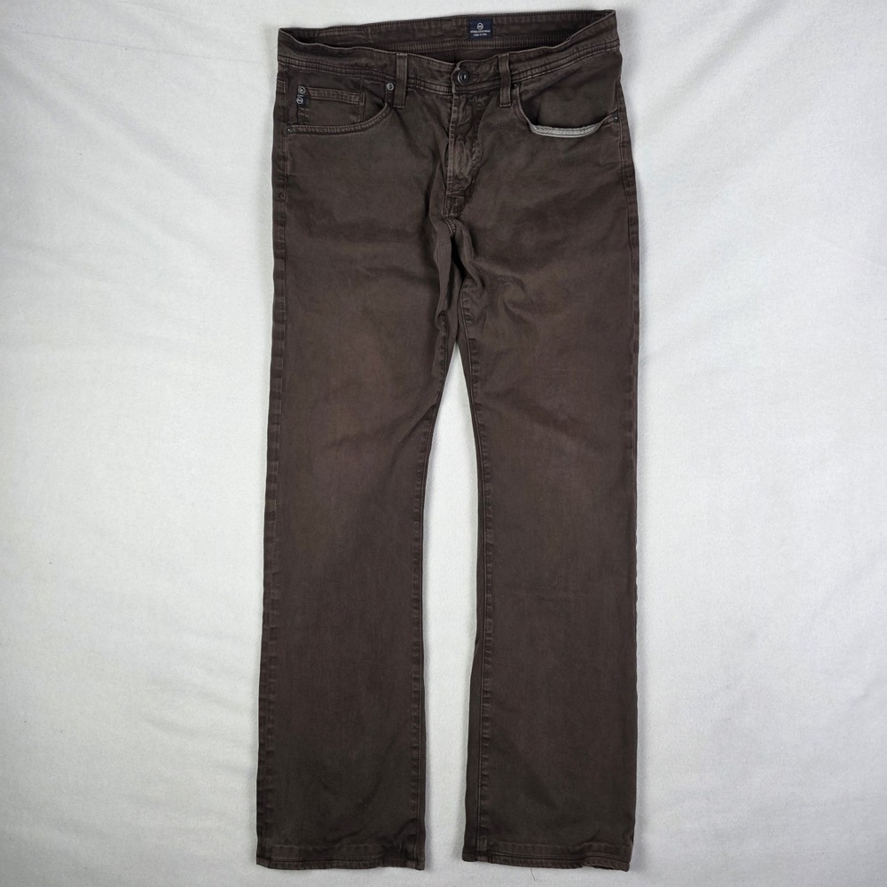Adriano Goldschmied Straight Pants Mens 34x34 Brown AG Made In USA Chino